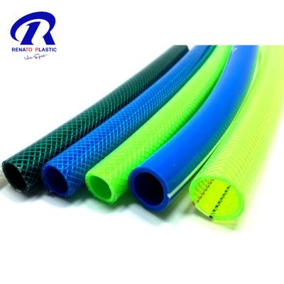 China Anti-Abrasion Flexible Fiber Braided Garden Hose Factory PVC Reinforced Flexible Garden Hose for Water Irrigation Hose for sale