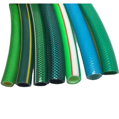 China Colorful Anti Kink Heavy Duty PVC Garden Hose With 4 Pieces Fitting Kit Shrink Wrap Paper Card Box Packaging for sale