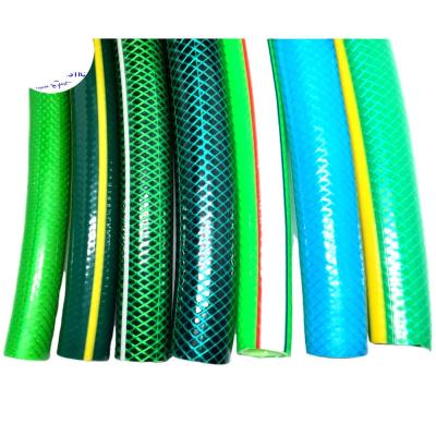 China Anti Abrasion PVC Fiber Braided Reinforced Flexible Garden Water Pipe Hose With Brass Connector for sale