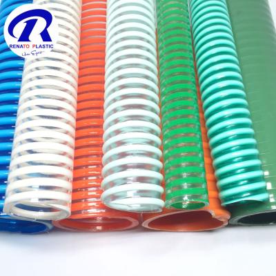 China Light/Durable/PVC Working Life High Pressure/Long Time Orange Spiral Hose Flexible Suction Water Suction And Discharge Plastic Tubes for sale