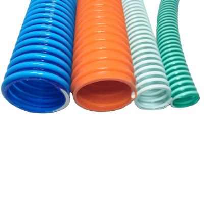 China Water/powder/granule suction & Discharge High Quality Flexible Spiral PVC Corrugated Suction Hose for sale