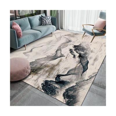 China Polyester washable super soft transfer printed living room rug custom design printed large luxury pvc vinyl floor covers for living room for sale