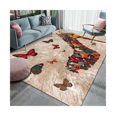 China Washable Polyester Floral Full Color Modern Digital Printed Area Rug for sale