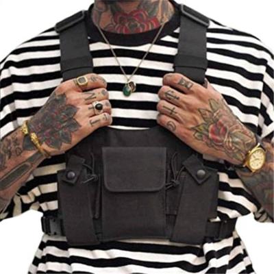 China Polyester Universal Hands Free Radio Front Pack Pouch Hip Hop Chest Rig Vest Bag Harness Rescue Bag for sale