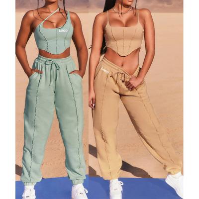 China Breathable Free Custom Logo Wholesale Casual Outfit Two Pcs Set Yoga Set For Women for sale