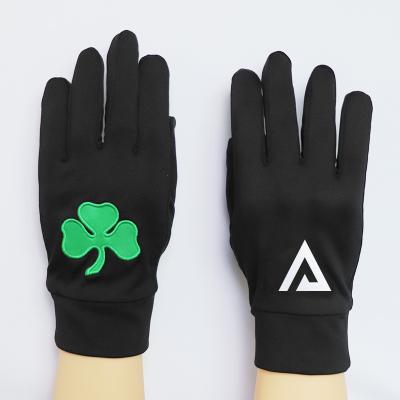 China Light Stock Glove Polyester Brushed Glove Warm Embroidery Glove for sale