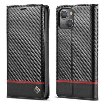 China Anti-drop For iphone 13 12 11 pro PU plus XS XR 8 7 Max Fashion Leather Flip Card Slot Carbon Fiber Cell Phone Case for sale