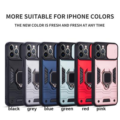 China High Quality Shockproof Anti-drop Phone Case For Ring Kickstand Pro Max Rotating Smart Phone Case For iPhone 13 12 11 for sale