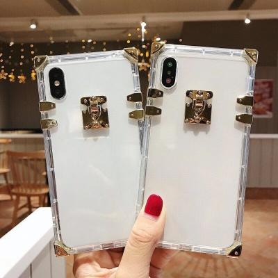 China Luxury Transparent Soft Square Phone Case Shockproof For iPhone 12 11 Pro XS Max XR 8 Shockproof Plus 7 TPU Cell Phone Case for sale