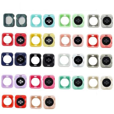 China Anti-drop Suitable for Apple Watch Case 6th Candy Color Case Protector iwatch 2 3 4 5 Generation Soft TPU Silicone Cover Device Cover for sale