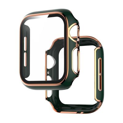 China Shockproof Dual Color Bumper Cover For Iwatch Series Se 6 5 4 3 2 1 Tempered Glass Screen Protector Watch Case for sale