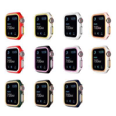 China Shockproof For iWatch Series 6 SE 5 4 3 2 1 Contrusted Color Shell Bumper Watch Cases Shockproof Protective Hard for sale