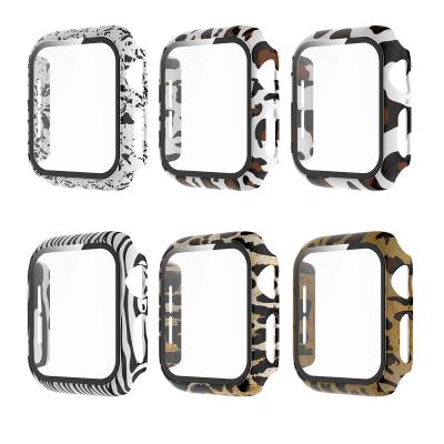 China Shockproof Luxury Full Page Protective Case For iWatch Se 6 5 4 3 Mode Leopard View Bumper Cover For Apple Watch Cases for sale