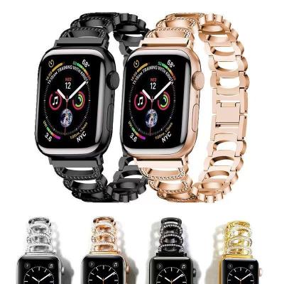 China Single C Diamond Metal Stainless Steel Watch Band For Apple Watch Series Se 6 5 4 3 2 1 Strap Wrist Watch Strap for sale