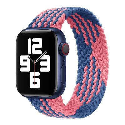 China Sport Woven Nylon Strap Braided Elastic Nylon Braided Watch Band Buckle Strap NEW Replacement Solo Wrist Strap For Apple Watch Se S6/5/4/3/2/1 for sale