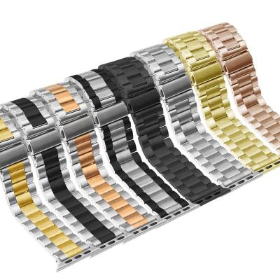 China Anti-scratch Wristband Strap Stainless Steel Sport Removable 38/40/42/44mm Luxury Connectors For Apple Smart Watch Strap for sale