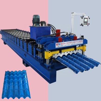 China High Production Speed ​​Maquina Perfiladora Para Teja Galvanized Glazed Roof Roll Forming Machine for sale