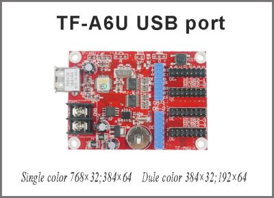 China TF-A6U USB Led Controller P10 Display Single & Dual Color Control Card 768*32,384*64 Pixels Support For Led Board for sale