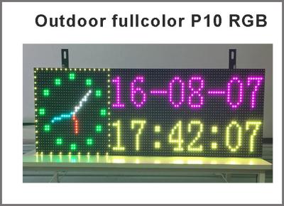 China SMD P10 RGB LED Sign Moving Message Display Temperature and time display outdoor led advertising electronic scoreboard for sale