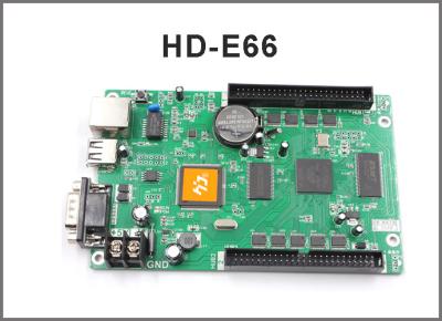 China HD-E66 controller HD-E53 P10 display module programmable LAN + USB + RS232 control card for led display screen for sale