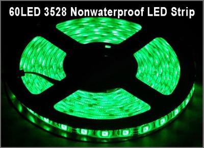 China 3528 la No-prenda impermeable llevada IP20 DC12V del color verde 60led/m de la cinta llevó la lámpara para la decoración casera en venta