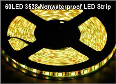 China 3528 color amarillo claro llevado flexible de la secuencia de la No-prenda impermeable IP20 los 60led/m SMD LED de la secuencia de la cinta para la decoración de la Navidad en venta