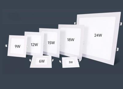 China 3W 6W 9W 12W 15W 18W 24W Square Panel Down Lights Recessed For Indoor Usage for sale