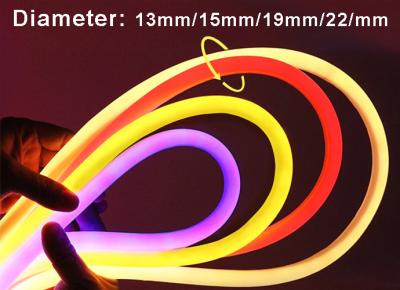 China 220V LED Neon Tube Light Round D13mm 15mm 19mm 22mm Flexible Neon Strip Light For Outdoor Decorations for sale