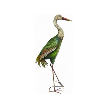 China New Eco-friendly Garden And Home Decoration Craft Art Metal Birds Garden Crane Metal Stork for sale