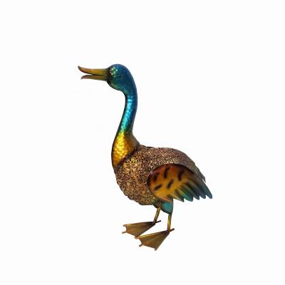 China eco-friendly deco outdoor garden statue metal animal duck for outdoor grass decoration for sale