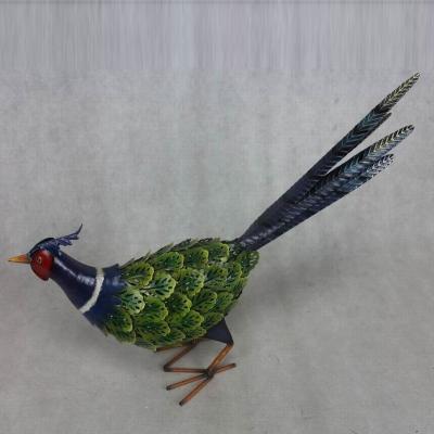 China eco-friendly garden bird ornament metal pheasant for garden decoration iron craft bird for sale for sale