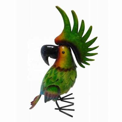 China Eco-friendly hot sale coloful animal garden ornaments garden art metal garden parrot for outdoor decoration for sale