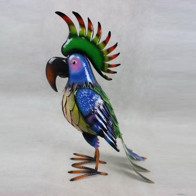 China Eco-friendly hot sale coloful animal garden ornaments garden art metal garden parrot for outdoor decoration for sale