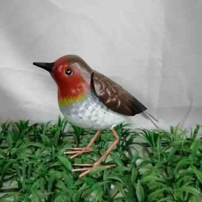 China Eco - Friendly Custom Design Handmade Metal Figurine Garden Decorative Metal Robin Bird for sale