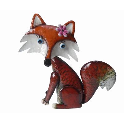 China Eco-friendly Decoration Outdoor Decorative Metal Fox Metal Fox Animal Statue for sale