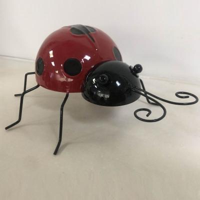 China Eco-Friendly Garden Ornament Ladybug Decorative Cute Metal Garden Wall Art Ladybug Ladybug for sale