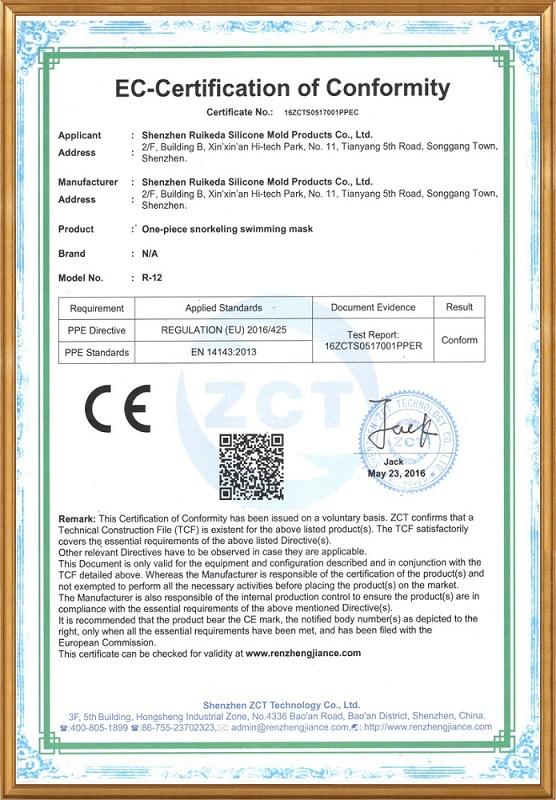 CE - Shenzhen Ruikeda Silicone Mold Products Co., Ltd.