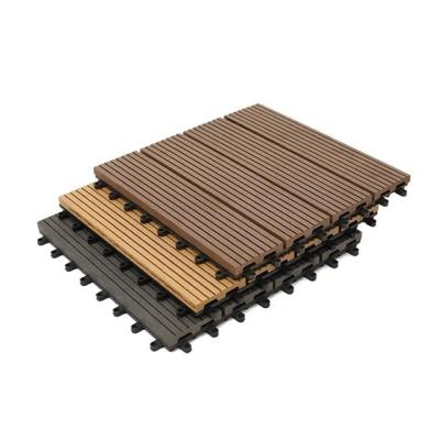 China Modern Wooden Terrace Balcony Garden DIY WPC Decking Interlocking Waterproof Outdoor Composite Floor Tiles for sale