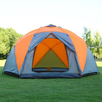 China Camouflage/Field Game Hot Selling Super Double Door 6 Door Corner Tent Large 3 Can Live In 10 Person Manual Tent Outdoor Camping Pier Wholesale for sale