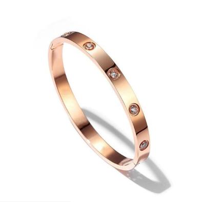 China Women Luxury Bangle Bracelet 316L Stainless Steel Classic Design Bracelet With Brand Screws Rose Gold Orders And Packaging for sale