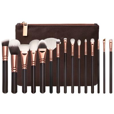 China Soft stiffens high quality new arrival hot sale 15pcs cheap set with holdsy bag makeup set brushes for sale