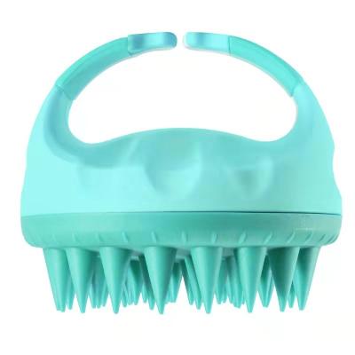 China Waterproof Silicone Scalp Massager Hair Shampoo Soft Wheat Brush Waterproof Straw Scalp Exfoliator Care Hair Washing Brush for sale