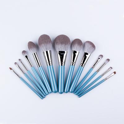 China Made Apply Makeup Factory Customized Professional High End Special Kit 13pcs New Blue Makeup Brush Set for sale