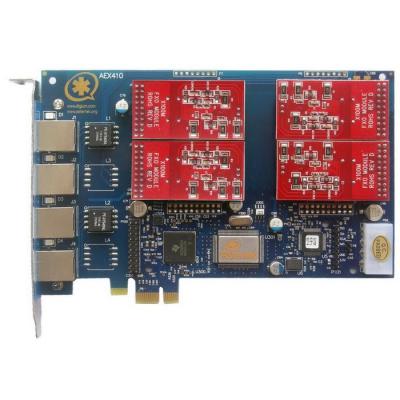 China 4 ports with 4 FXO for support asterisk PCIe interface AEX410_04 for sale