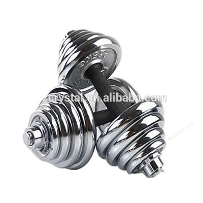 China High Quality Chromed Cast Iron 5kg 10kg Dumbbell Rack Dumbbell Set For Fitness for sale