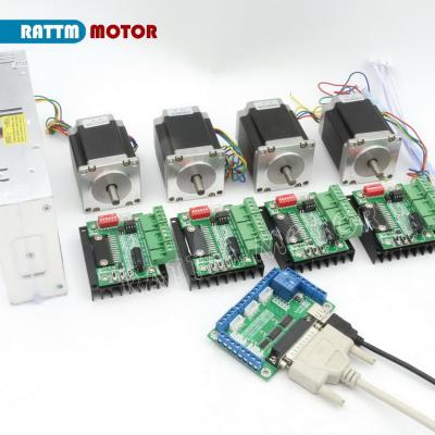 China EU RU Delivery of milling machine! 4 Axis Nema23 76mm 270Oz-in Stepper Motor CNC Router Controller Kit &TB6560 Motor Driver Milling (Dual Axis) for sale