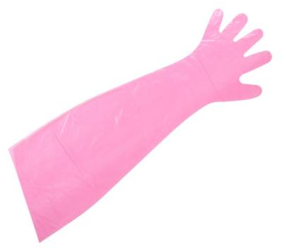 China Disposable Long Arm Gloves（Red、 7g） Te koop