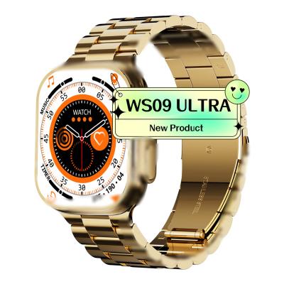 China Newest Gold Ws09 Touch Screen 2023 Ultra Luxury Gold Smart Watch 49mm Full Steel Touch Screen No Fade Series 8 Smartwatch PK H9 G9 Ultra for sale