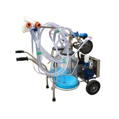 China Raises cow and goat group portable milking machine electric and diesel motors double 25L SS304 buckets/tank for sale