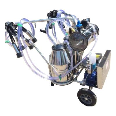 China Farms Group SS 304 Portable Cow And Goat Double Buckets / Electric Copper Barrel Motor Vacuum Pump Milking Machine for sale